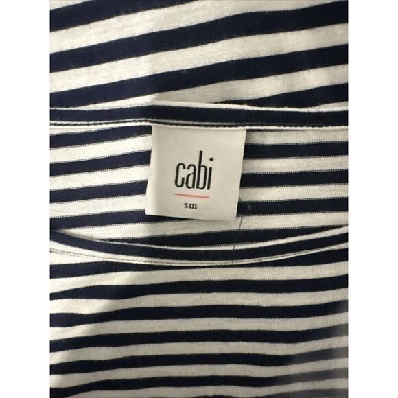 CAbi Long Sleeve Striped Asymmetrical Top Women’s Size Small #5064 Classic - Picture 4 of 5